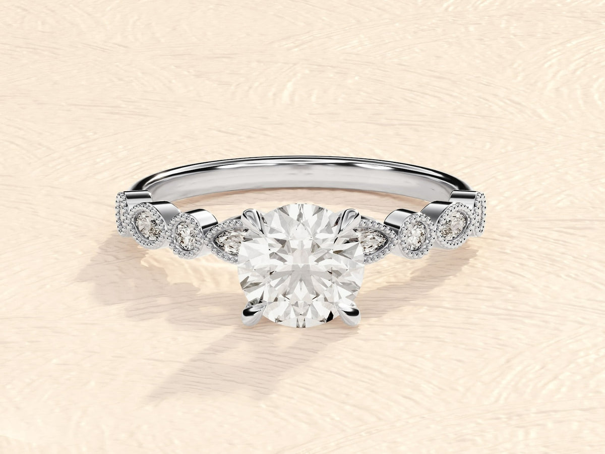 14K Solid Gold 1 CT Lab Grown Diamond Ring