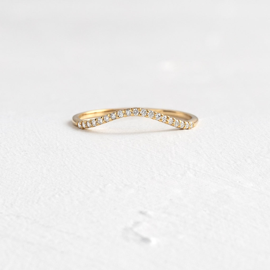 Solid Gold Custom Curved Wish Stacking Band