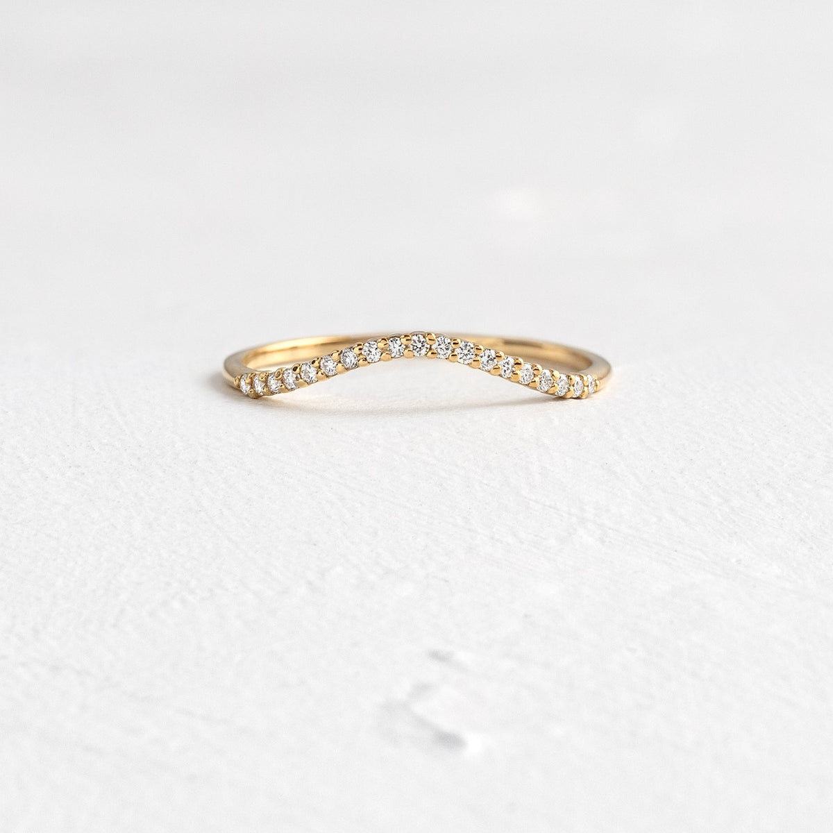 Solid Gold Custom Curved Wish Stacking Band