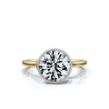 Solid Gold 2 CT Bezel Lab Grown Diamond Engagement Ring
