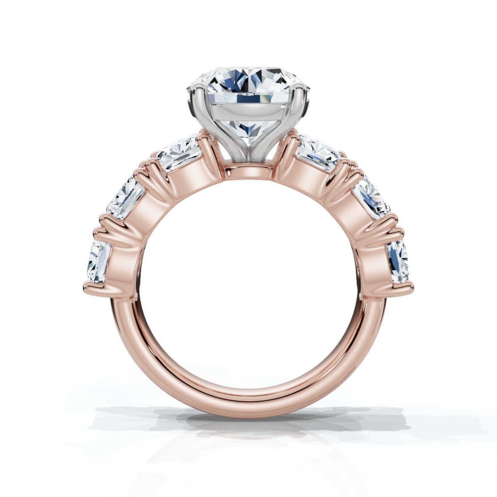 Solid Gold Round Shape Lab Grown Diamond Engagement Ring