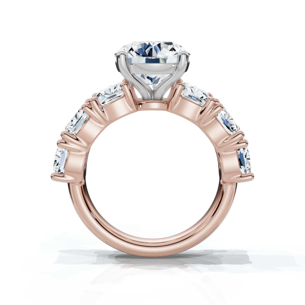 Solid Gold Round Shape Lab Grown Diamond Engagement Ring