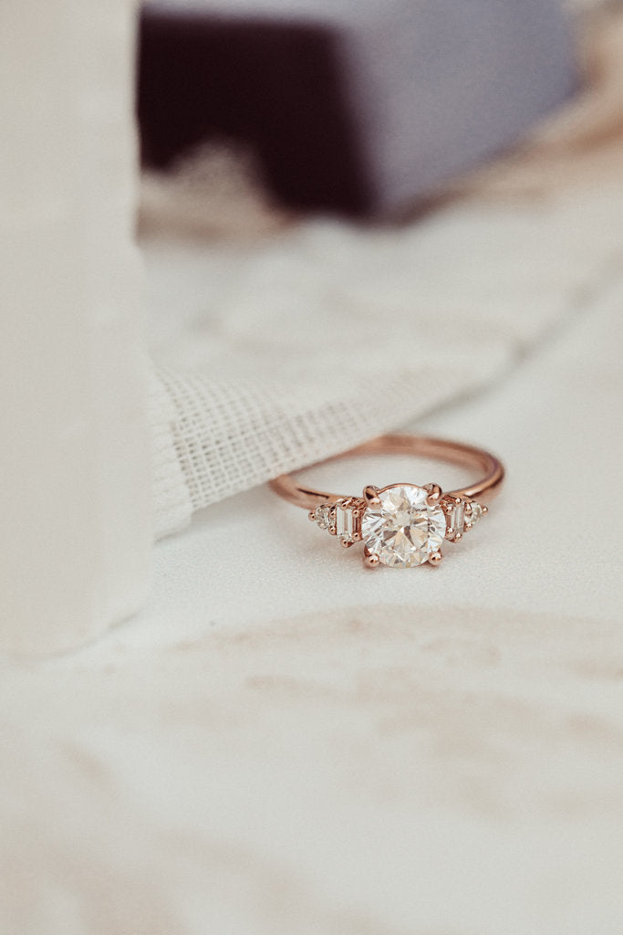 Solid Gold Moissanite Engagement Ring