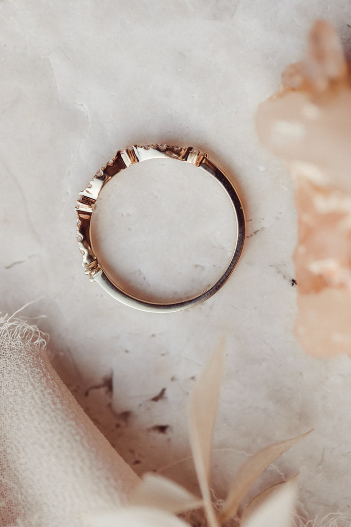 Solid Gold Fancy Pattern Diamond Band