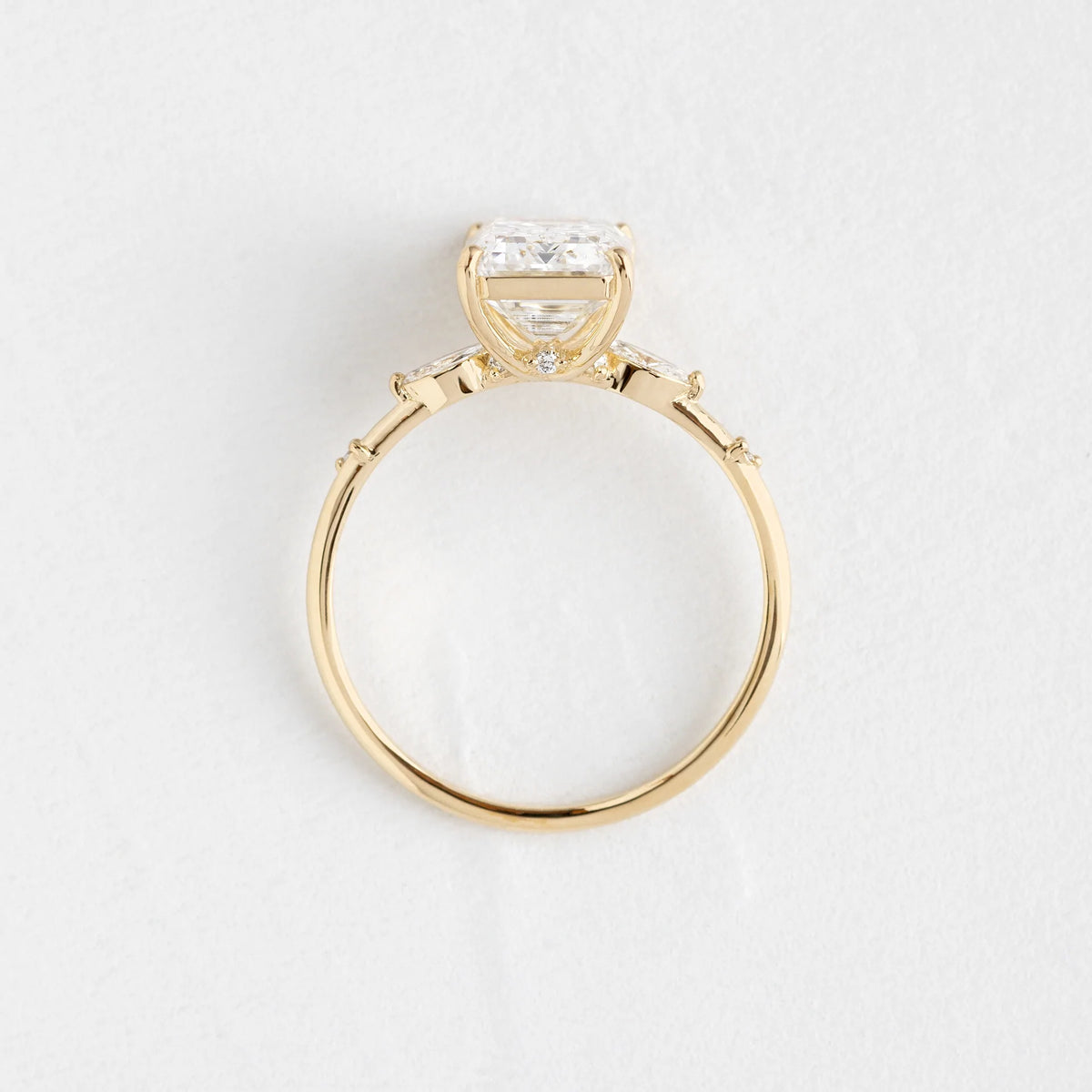 Solid Gold Lab-Grown Diamond Emerald Cut Engagement Ring
