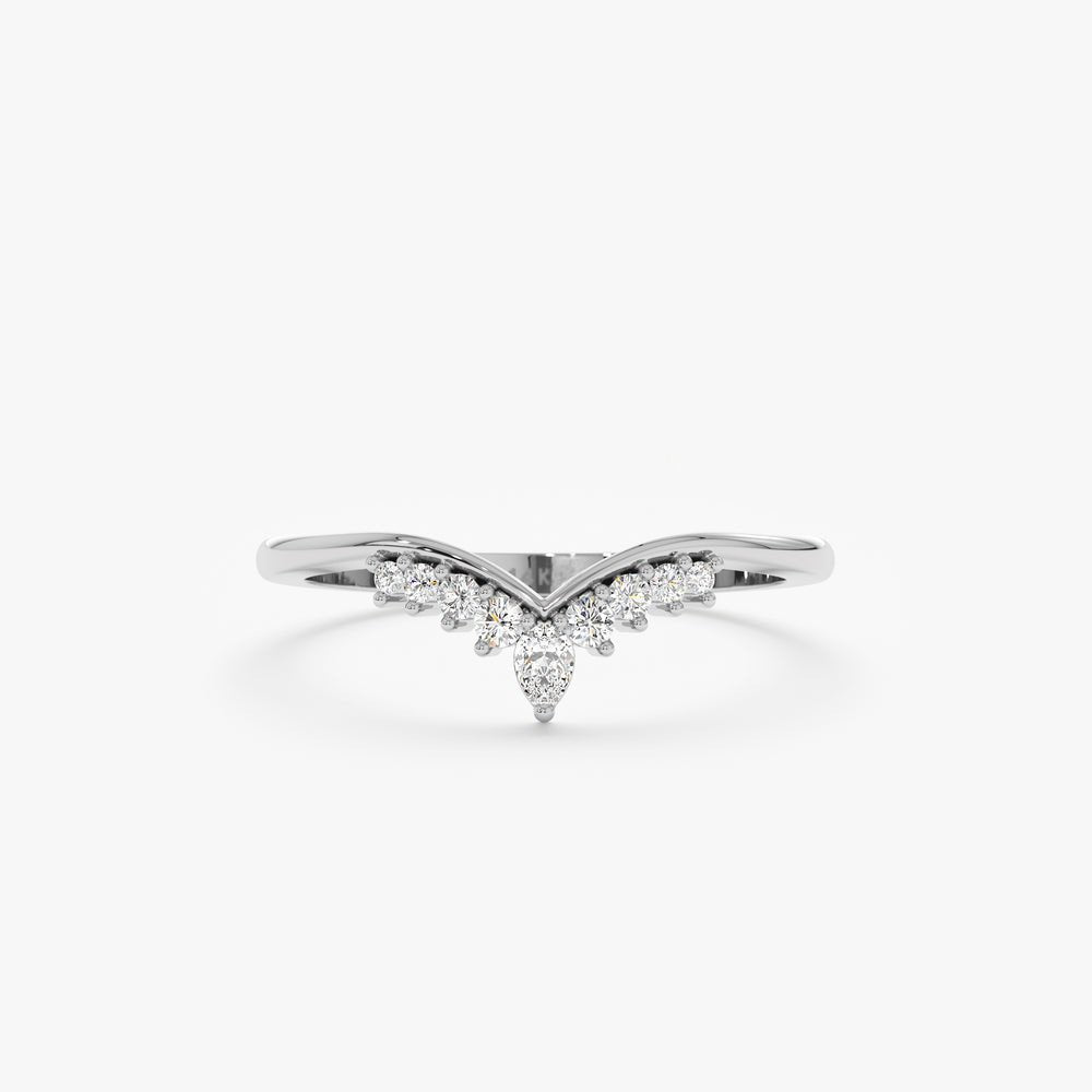Solid Gold Diamond Tiara Nesting Ring (D457E3)
