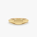 Solid Gold Engravable Oval Signet Ring
