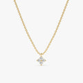 Solid Gold Petite Diamond Clover Necklace (C3FA60)