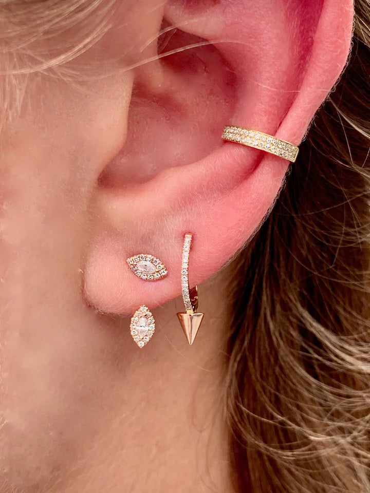 Solid Gold Riley Ear Cuff With Diamonds