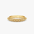 Solid Gold Diamond Pyramid Eternity Ring