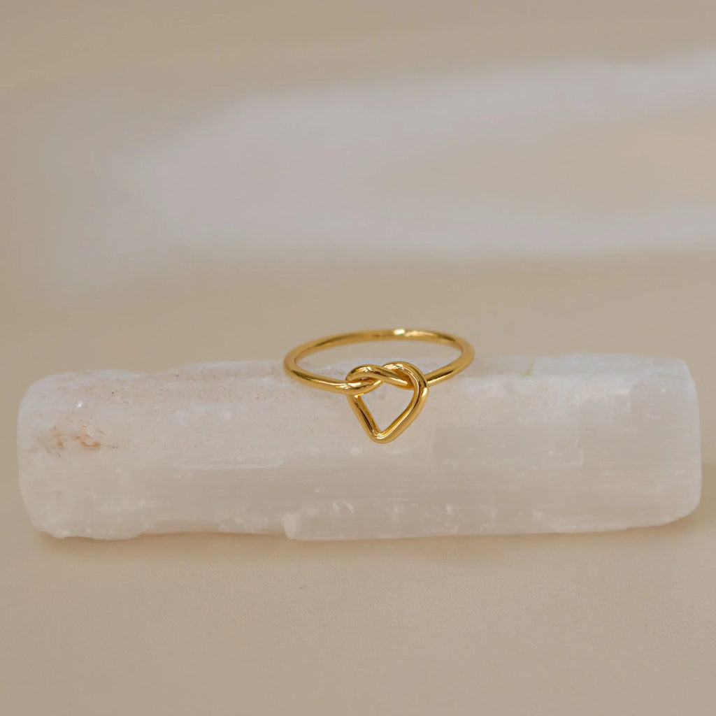 Solid Gold Heart knot Ring