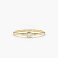 Solid Gold Round Solitaire Diamond Ring