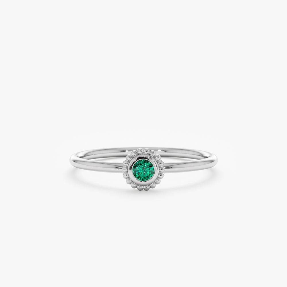 Solid Gold Emerald Art Deco Ring