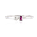 Solid Gold Ruby Diamond Toi Et Moi Ring