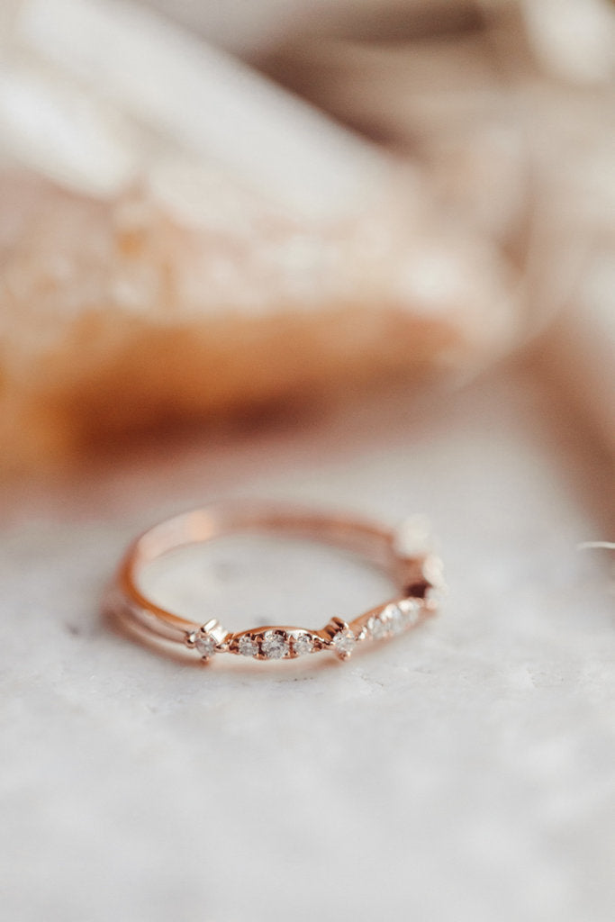 Solid Gold Fancy Pattern Diamond Band