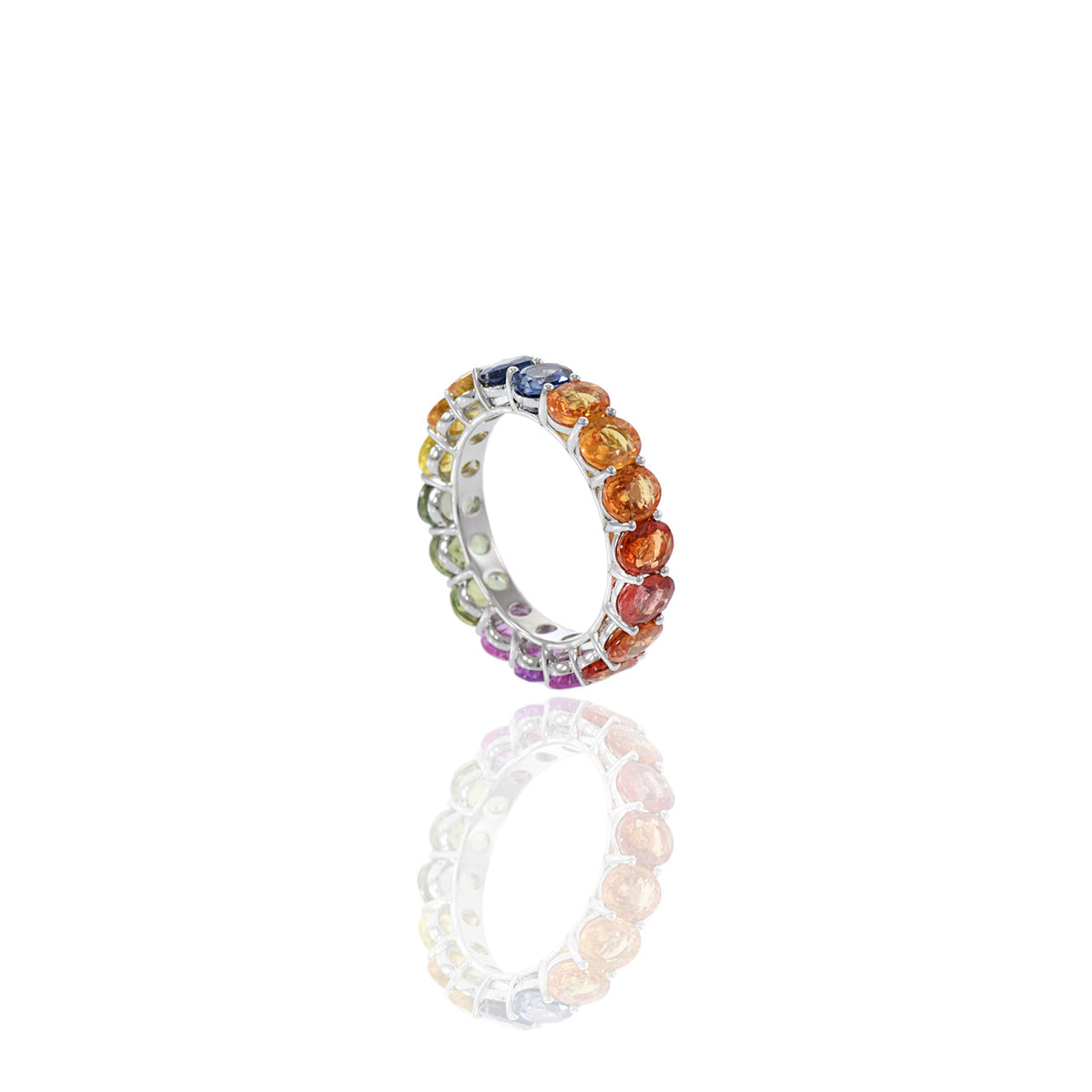 Solid Gold Multi Color Sapphire Band (19B428)