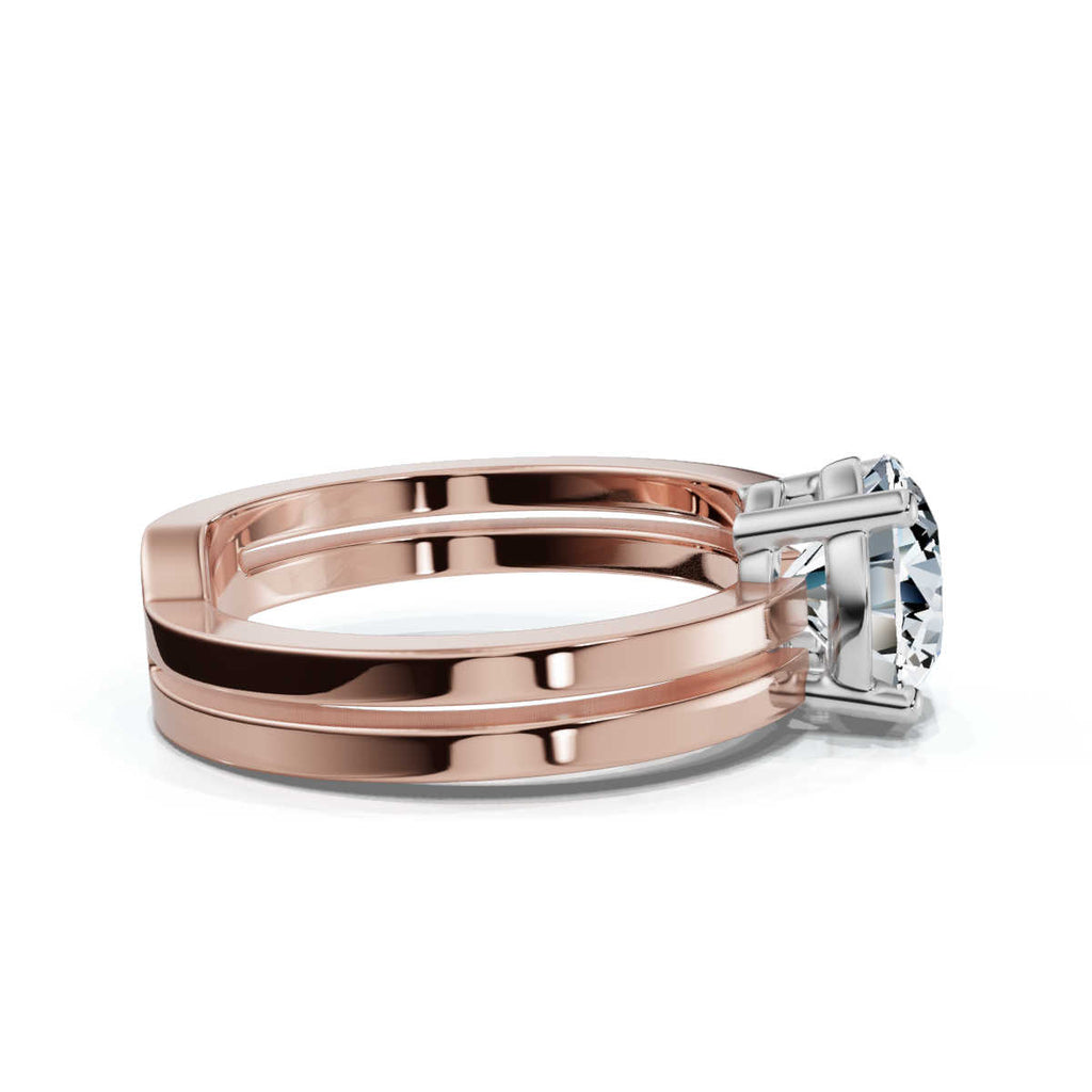 Solid Gold Double Shank Lab Grown Diamond Ring