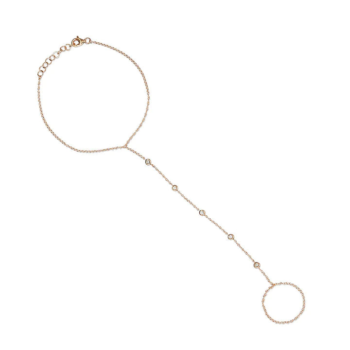 Solid Gold Diamond Hand Bracelet