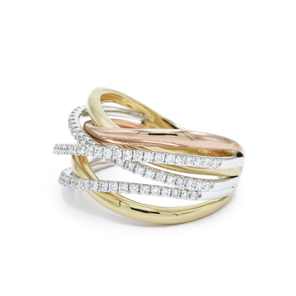 Solid Gold Crisscross Ring