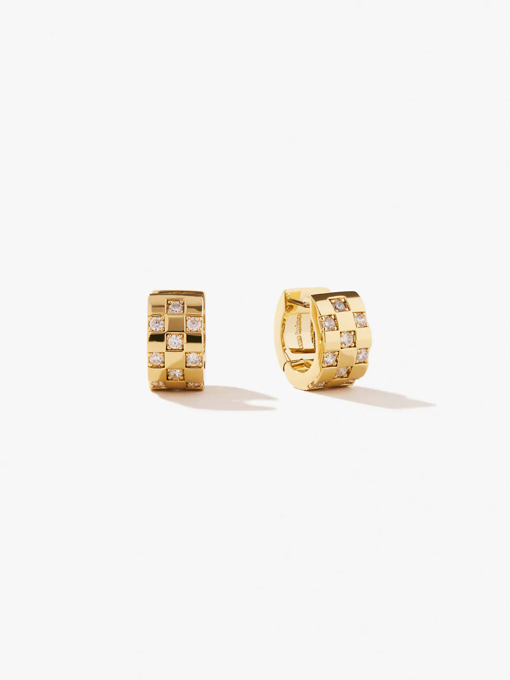 Solid Gold & Natural Diamond Hoop Earrings