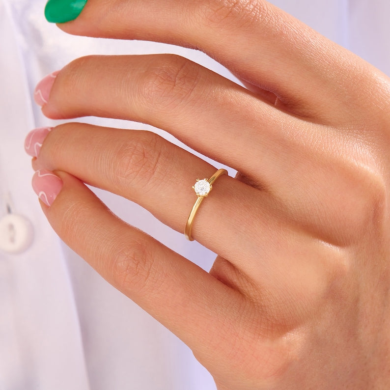 Solid Gold The Karat Store Diamond Simple Engagement Ring