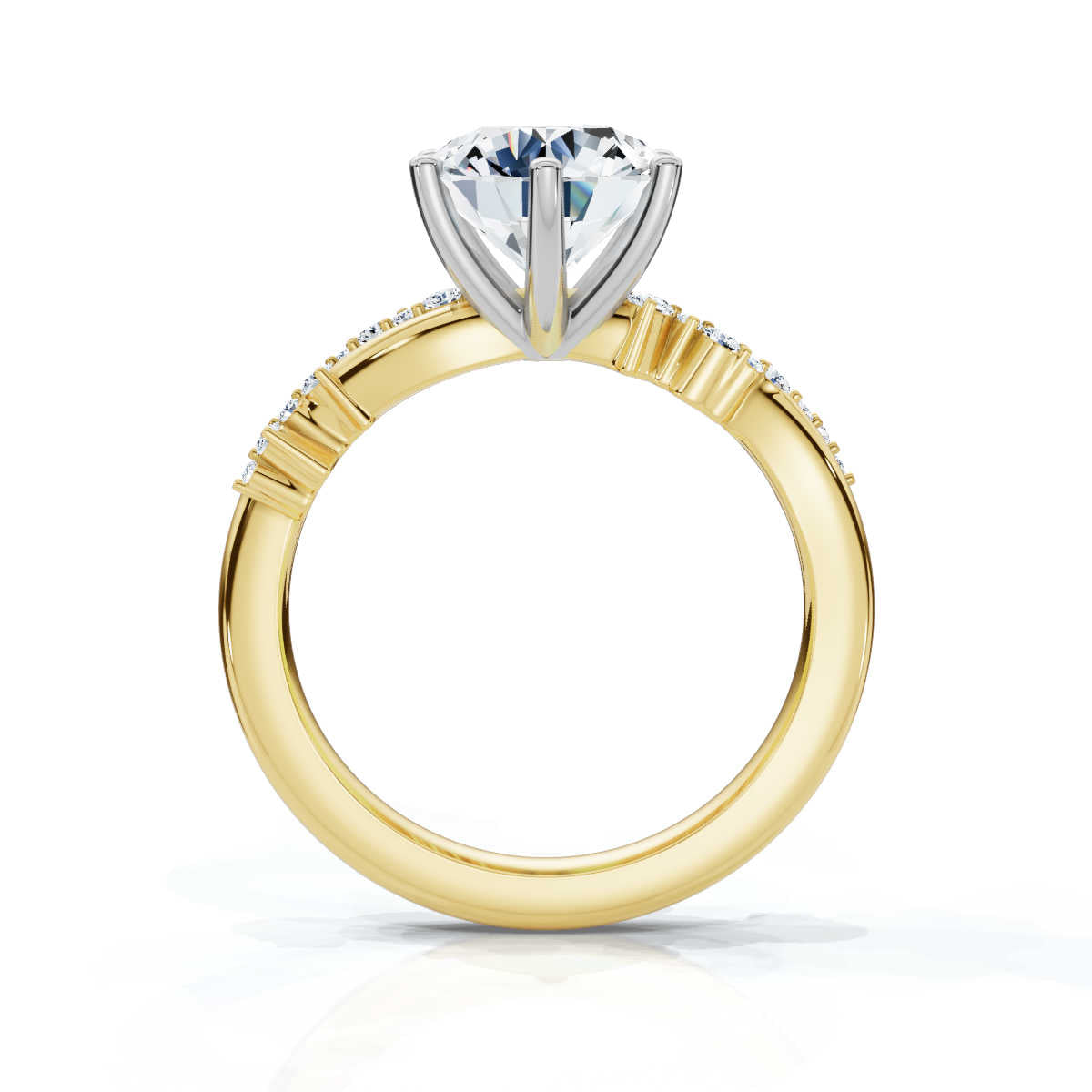 Solid Gold 2.1 Ct Lab Grown Diamond Engagement Ring