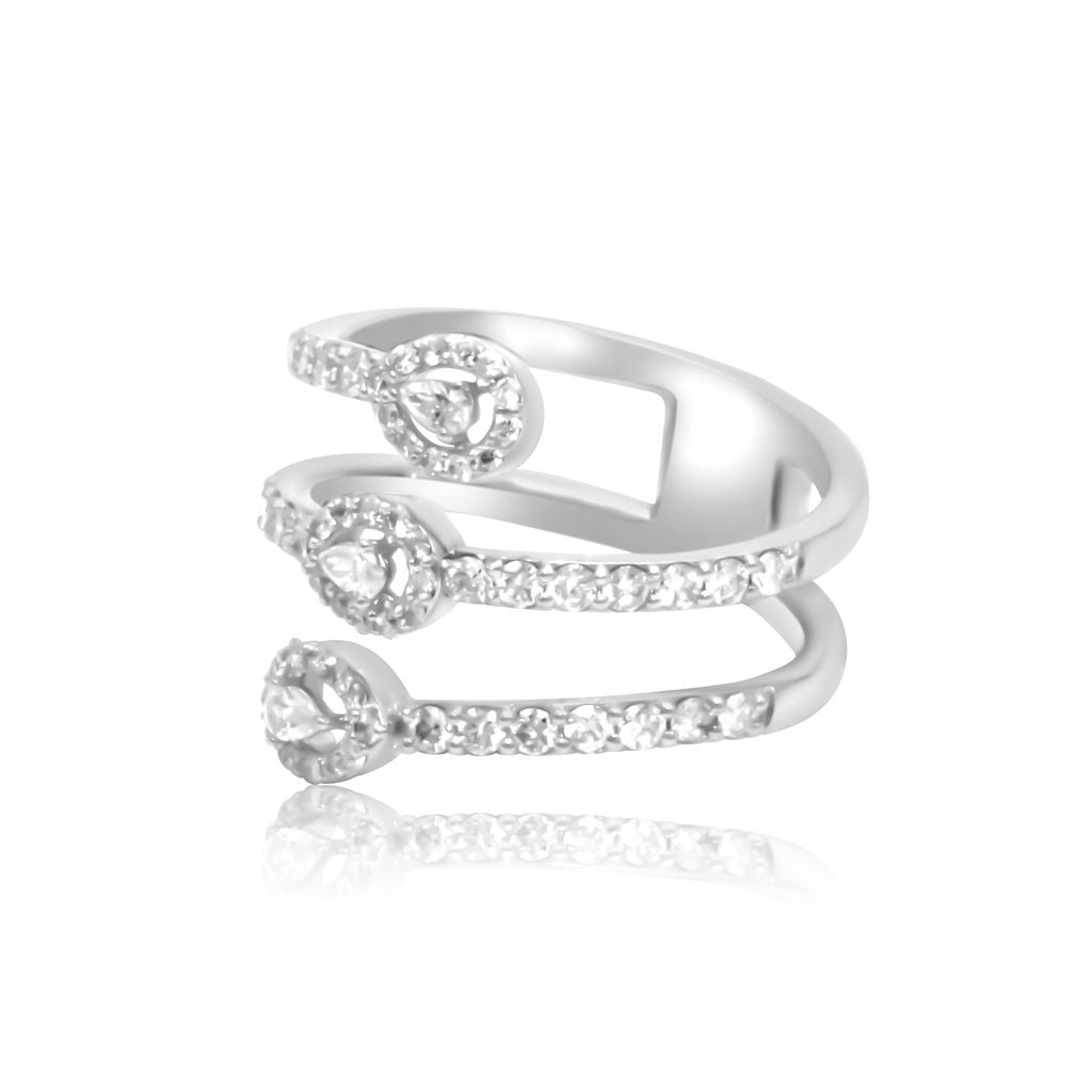 Solid Gold Diamond Pear Wrap Ring