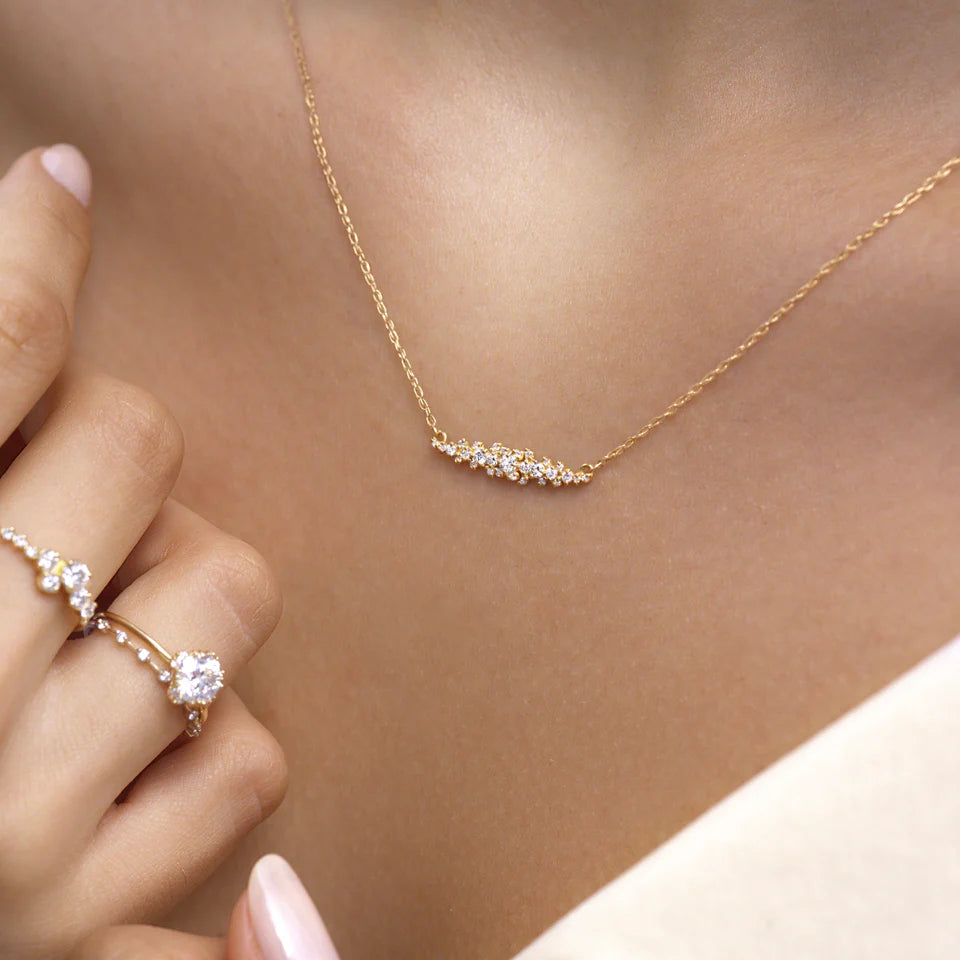 Solid Gold Diamond Edison Necklace
