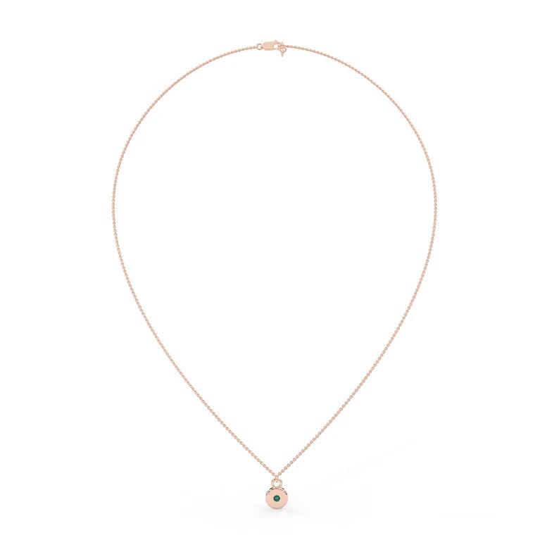 Solid Gold 2.0 MM Natural Emerald Necklace