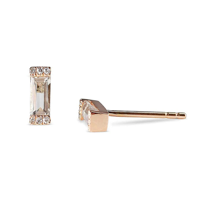 Solid Gold Maizey Diamond And Topaz Earrings