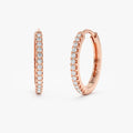 Solid Gold Diamond Hoop Earrings