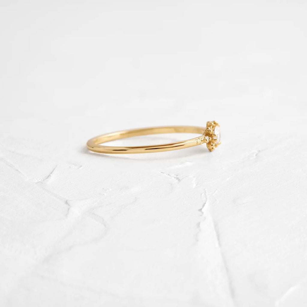 Solid Gold Petals Fall Ring