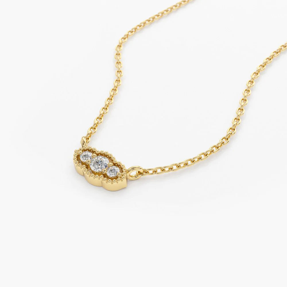 Art Deco Trio Moissanite Necklace, photo 3