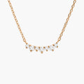 Solid Gold Curved Diamond Cluster Necklace