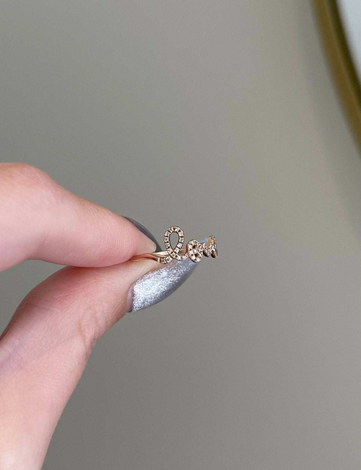 Solid Gold Love Natural Diamond Pave Ring