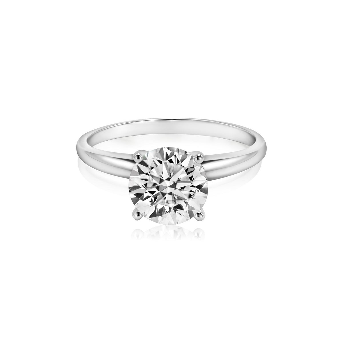 Solid Gold Lab-Created Diamond Classic Solitaire Ring (0ED00A)