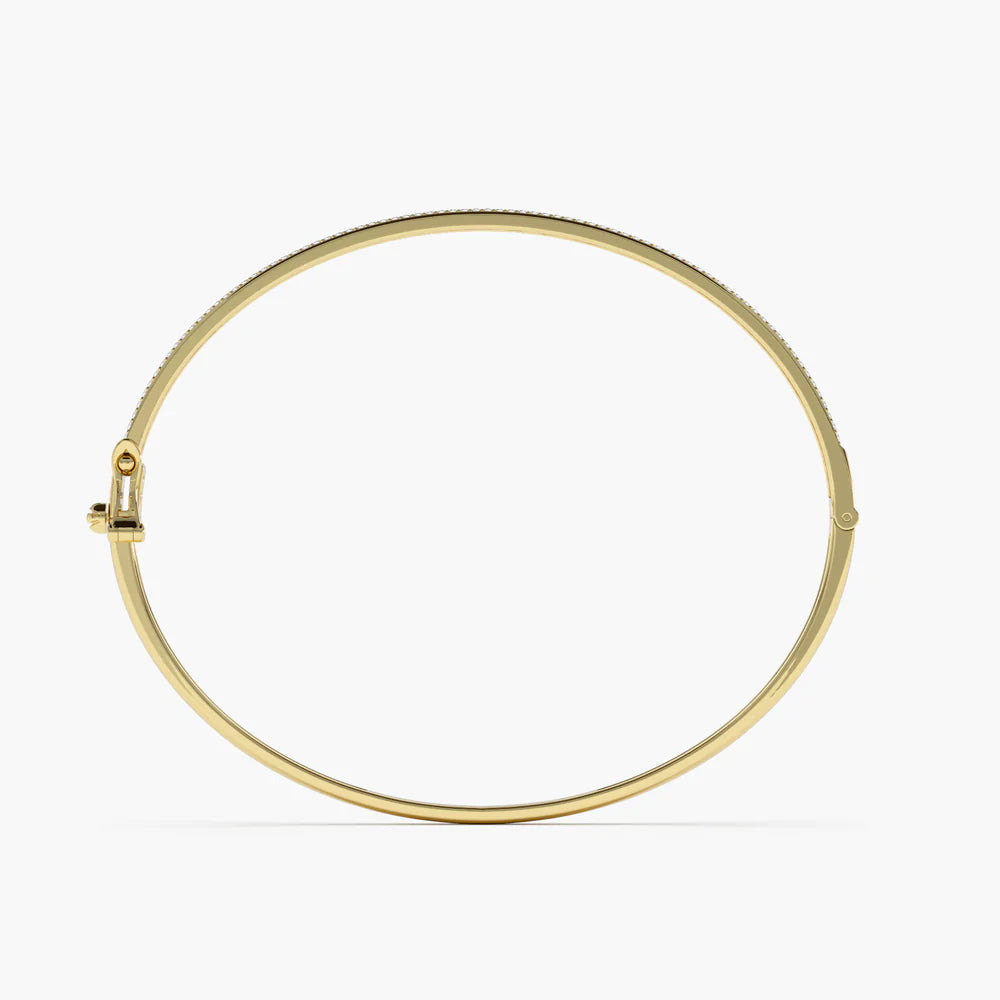 Solid Gold Three Row Pave Diamond Bracelet For women