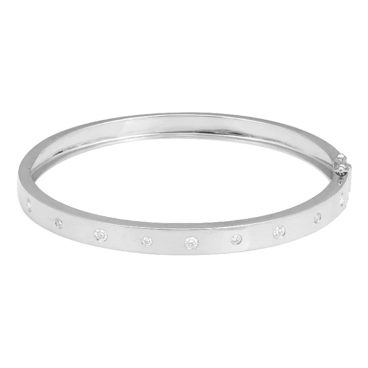 Solid Gold Classic Diamond Bangle (9C9750)