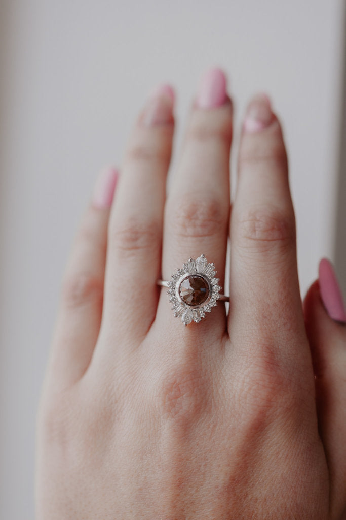 Solid Gold Rustic Diamond Ring (4305E9)