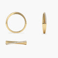 Solid Gold Micro Pave Diamond Twisted Rope Criss Cross Ring