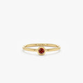 Solid Gold Natural Garnet Bezel Ring (70D135)