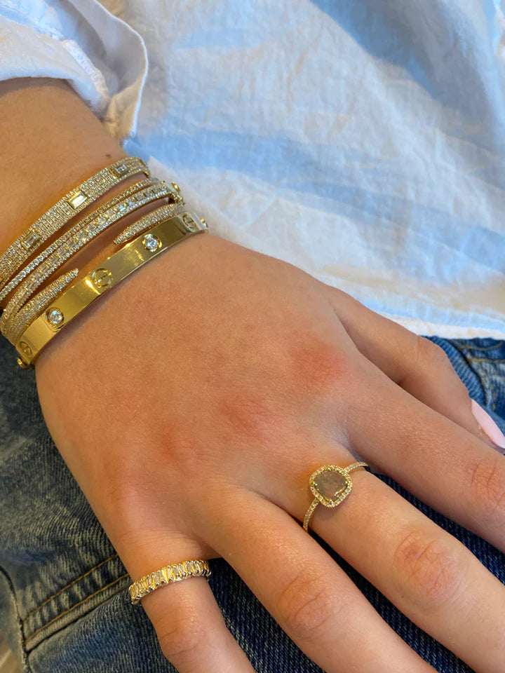Solid Gold Diamond Claw Bracelet