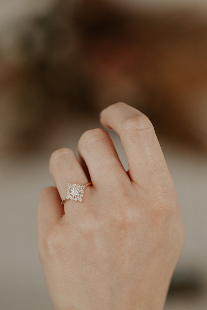 Solid Gold Lab-Grown Diamond Round Ring (692C9F)