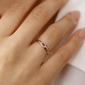 Solid Gold Marquise Ruby Ring in Halo Setting