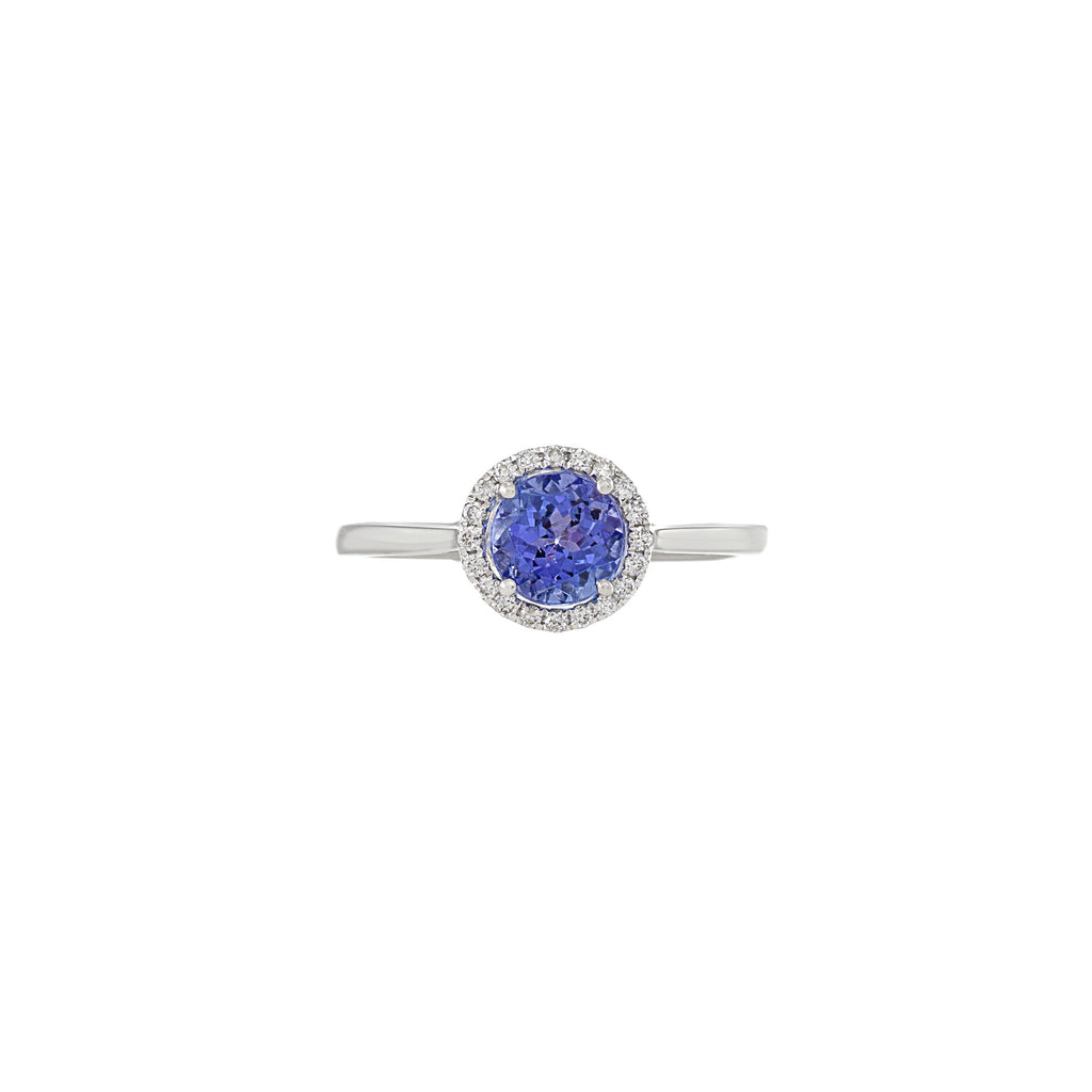 Solid Gold Tanzanite And Diamond Ring (A1D6D5)