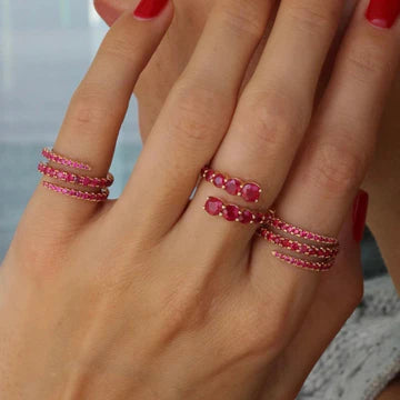 Solid Gold Ruby Twist Ring