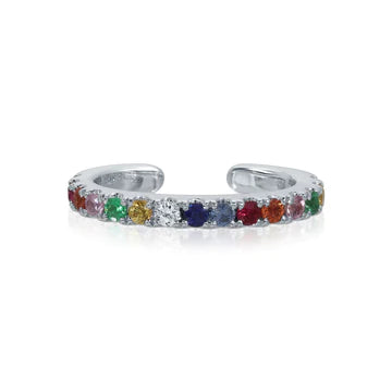 Solid Gold Multi-Color Diamond and Fine Gemstone Ear Cuffs