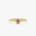 Solid Gold Amethyst Art Deco Ring (A17009)
