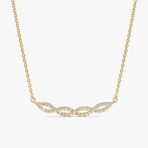 Solid Gold Diamond Twist Necklace