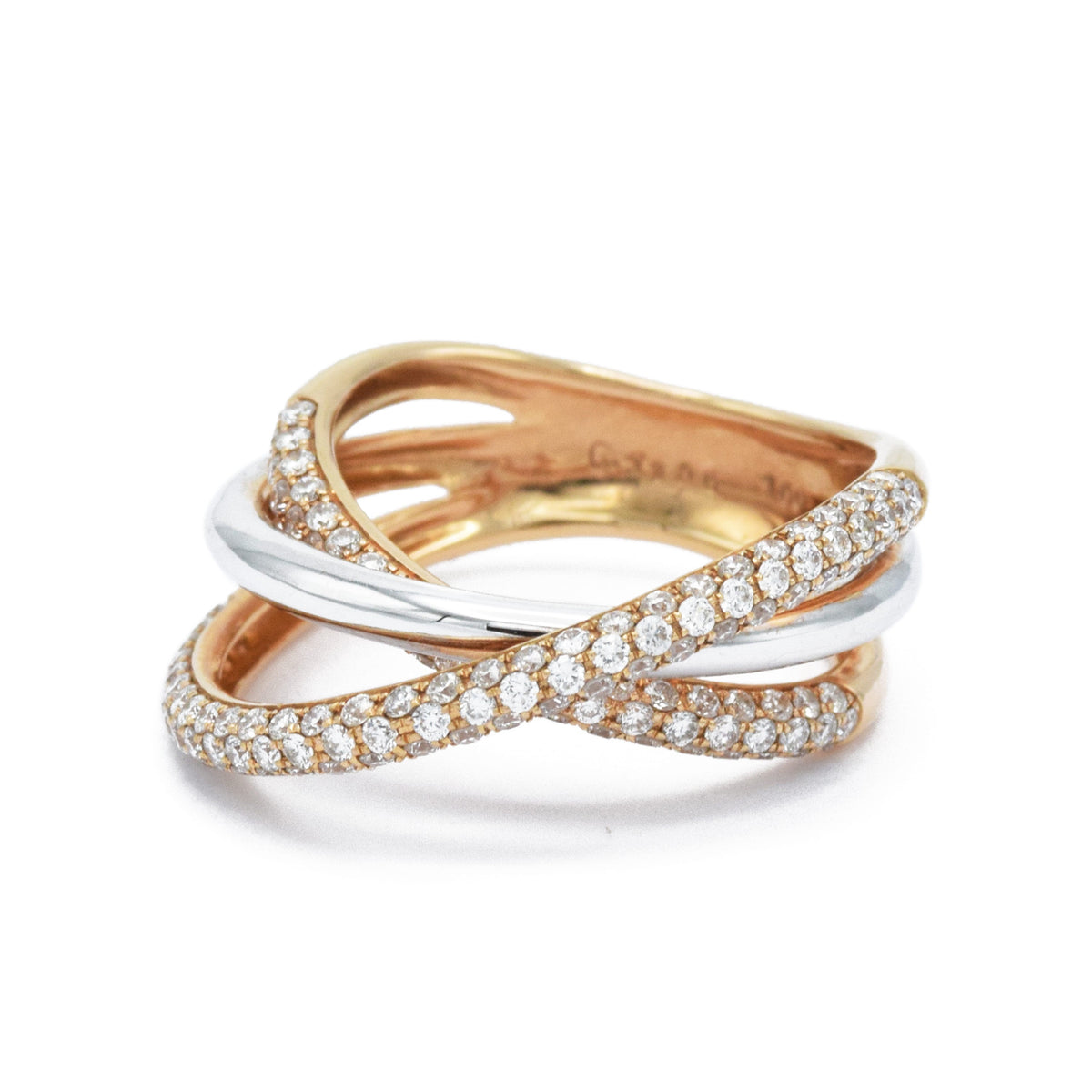 Tricolor Gold and Moissanite Twist Ring, photo 1